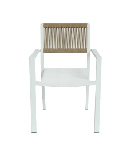 Πολυθρόνα Κήπου ArteLibre HORUS Λευκό/Καφέ Αλουμίνιο/Rattan 56x58x83cm