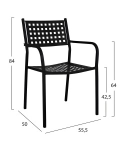 Πολυθρόνα Κήπου ArteLibre MONTU Μαύρο Μέταλλο 54x51x84cm Πολυθρόνα Κήπου ArteLibre MONTU Μαύρο Μέταλλο 54x51x84cm