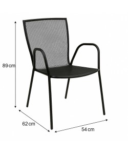 Πολυθρόνα Κήπου ArteLibre ANUKE Μαύρο Μέταλλο 54x62x89cm