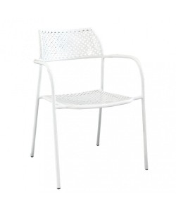 Πολυθρόνα Κήπου ArteLibre SOBEK Λευκό Μέταλλο 55x57x76cm