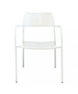 Πολυθρόνα Κήπου ArteLibre SOBEK Λευκό Μέταλλο 55x57x76cm Πολυθρόνα Κήπου ArteLibre SOBEK Λευκό Μέταλλο 55x57x76cm