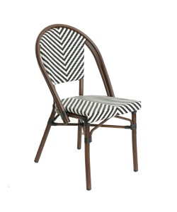 Πολυθρόνα Κήπου ArteLibre AKIRA Λευκό/Μαύρο/Καφέ Μπαμπού/Rattan 48x56x86cm