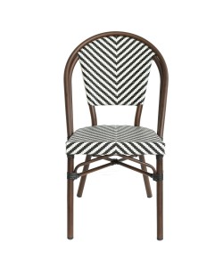 Πολυθρόνα Κήπου ArteLibre AKIRA Λευκό/Μαύρο/Καφέ Μπαμπού/Rattan 48x56x86cm