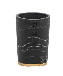 Ποτήρι Μαύρο Εφέ Μάρμαρο Πολυρεζίνη