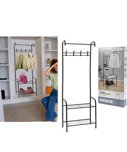 Κρεμάστρα Δαπέδου Μαύρο Μέταλλο 61x30x170cm