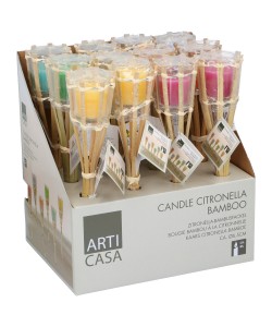 Κερί Πυρσός Citronella Μπαμπού Σε 6 Χρώματα ARTI CASA