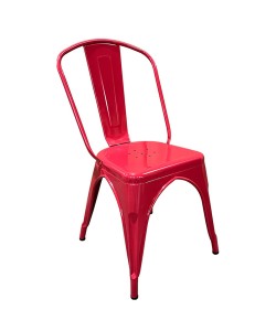 Καρέκλα ArteLibre Βιομηχανικού Τύπου Vintage TOLIKO Κόκκινο Μέταλλο 44x49x84cm