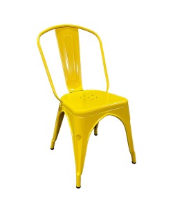 Καρέκλα ArteLibre Βιομηχανικού Τύπου Vintage TOLIKO Κίτρινο Μέταλλο 44x49x84cm