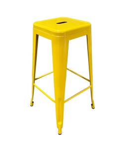 Σκαμπό Bar ArteLibre Βιομηχανικού Τύπου Vintage SILANO Κίτρινο Μέταλλο 42x42x76cm