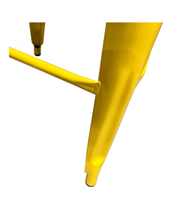 Σκαμπό Bar ArteLibre Βιομηχανικού Τύπου Vintage SILANO Κίτρινο Μέταλλο 42x42x76cm