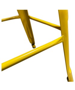 Σκαμπό Bar ArteLibre Βιομηχανικού Τύπου Vintage SILANO Κίτρινο Μέταλλο 42x42x76cm