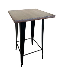 Τραπέζι Bar ArteLibre Βιομηχανικού Τύπου Vintage ARTEKTO Μαύρο/Καφέ Μέταλλο/Ξύλο 60x60x103cm