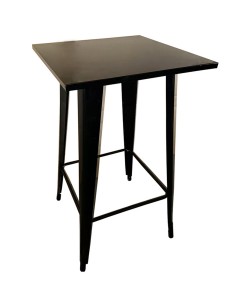 Τραπέζι Bar ArteLibre Βιομηχανικού Τύπου Vintage ARTEKTO Μαύρο Μέταλλο/Ξύλο 60x60x103cm