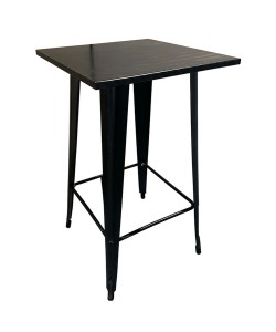 Τραπέζι Bar ArteLibre Βιομηχανικού Τύπου Vintage ARTEKTO Μαύρο Αντικέ Μέταλλο/Ξύλο 60x60x103cm