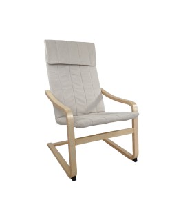 Πολυθρόνα ArteLibre NORDVIK Μπεζ/Φυσικό Ύφασμα/Ξύλο 60x71x105cm