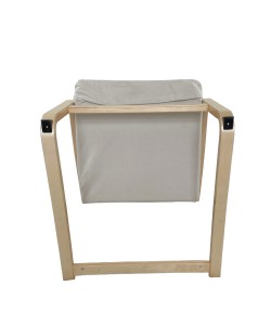 Πολυθρόνα ArteLibre NORDVIK Μπεζ/Φυσικό Ύφασμα/Ξύλο 60x71x105cm