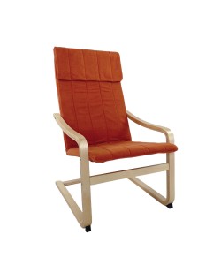 Πολυθρόνα ArteLibre NORDVIK Πορτοκαλί/Φυσικό Ύφασμα/Ξύλο 60x71x105cm