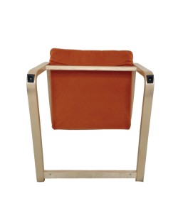Πολυθρόνα ArteLibre NORDVIK Πορτοκαλί/Φυσικό Ύφασμα/Ξύλο 60x71x105cm
