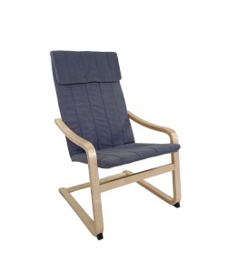 Πολυθρόνα ArteLibre NORDVIK Γκρι/Φυσικό Ύφασμα/Ξύλο 60x71x105cm