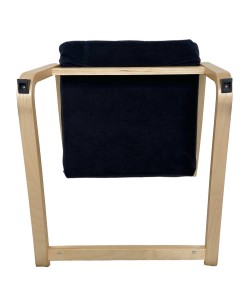 Πολυθρόνα ArteLibre NORDVIK Μαύρο/Φυσικό Ύφασμα/Ξύλο 60x71x105cm