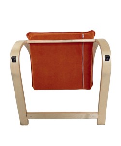 Πολυθρόνα ArteLibre VESNA Πορτοκαλί/Φυσικό Ύφασμα/Ξύλο 67x78x92cm