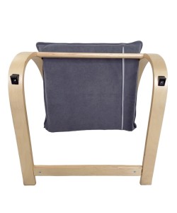 Πολυθρόνα ArteLibre VESNA Γκρι/Φυσικό Ύφασμα/Ξύλο 67x78x92cm