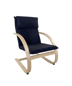 Πολυθρόνα ArteLibre VESNA Μαύρο/Φυσικό Ύφασμα/Ξύλο 67x78x92cm