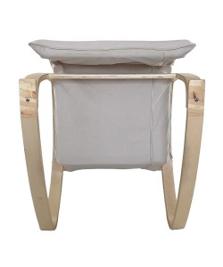 Πολυθρόνα Κουνιστή ArteLibre LUNDRA Μπεζ/Φυσικό Ύφασμα/Ξύλο 67x127x91cm