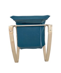 Πολυθρόνα Κουνιστή ArteLibre LUNDRA Μπλε/Φυσικό Ύφασμα/Ξύλο 67x127x91cm