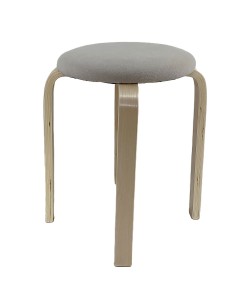 Σκαμπό ArteLibre MILOA Mπεζ/Φυσικό Ύφασμα/Ξύλο 42x42x45cm