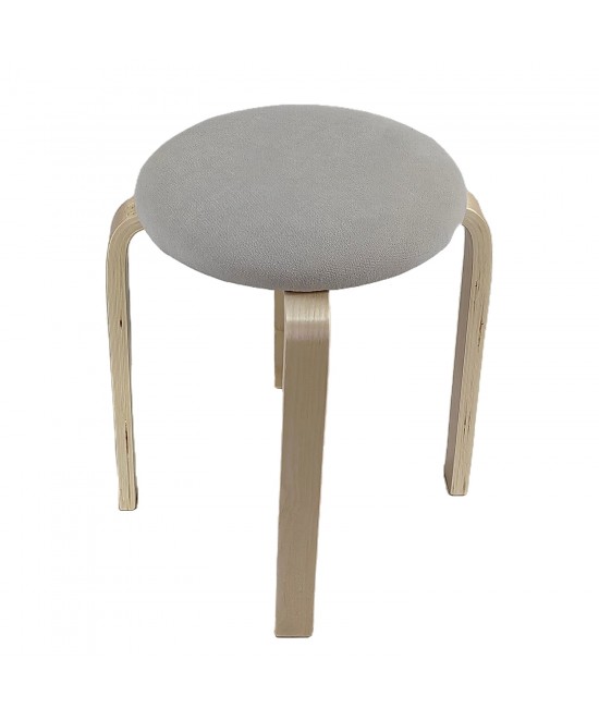 Σκαμπό ArteLibre MILOA Mπεζ/Φυσικό Ύφασμα/Ξύλο 42x42x45cm