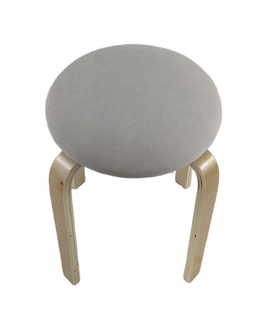 Σκαμπό ArteLibre MILOA Mπεζ/Φυσικό Ύφασμα/Ξύλο 42x42x45cm