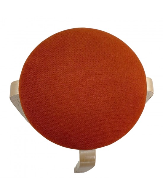 Σκαμπό ArteLibre MILOA Πορτοκαλί/Φυσικό Ύφασμα/Ξύλο 42x42x45cm