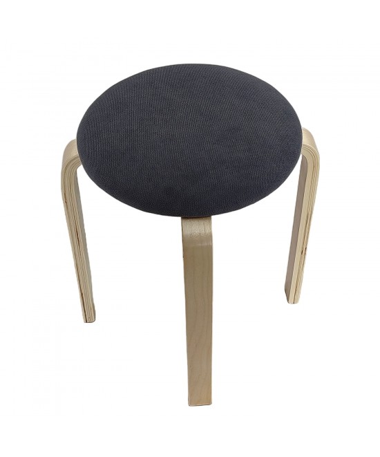 Σκαμπό ArteLibre MILOA Γκρι/Φυσικό Ύφασμα/Ξύλο 42x42x45cm