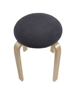 Σκαμπό ArteLibre MILOA Γκρι/Φυσικό Ύφασμα/Ξύλο 42x42x45cm