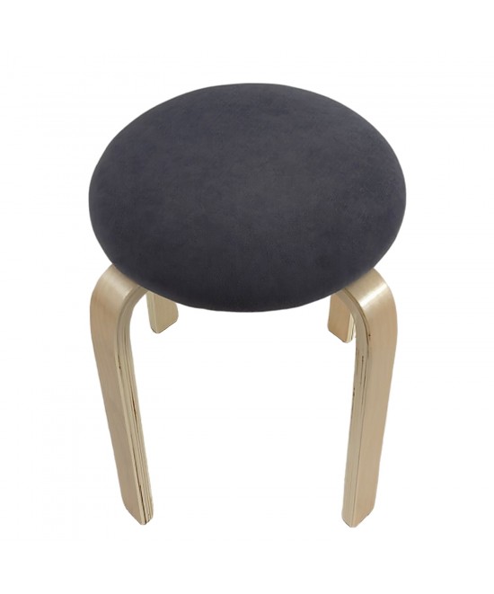 Σκαμπό ArteLibre MILOA Γκρι/Φυσικό Ύφασμα/Ξύλο 42x42x45cm