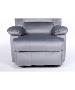 Πολυθρόνα Ανακλινόμενη ArteLibre CARINAE Γκρι Βελούδο 93x90x100cm