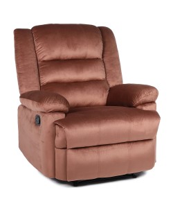 Πολυθρόνα Ανακλινόμενη ArteLibre CARINAE Καφέ Βελούδο 93x90x100cm