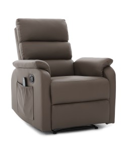 Πολυθρόνα Ανακλινόμενη ArteLibre RIGIL Με Λειτουργία Μασάζ Καφέ PU 75x87x102cm