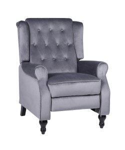 Πολυθρόνα Ανακλινόμενη ArteLibre ALNAIR Γκρι Βελούδο 78x85x104cm