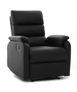 Πολυθρόνα Ανακλινόμενη ArteLibre TALITHA Μαύρο PU 79x97x101cm
