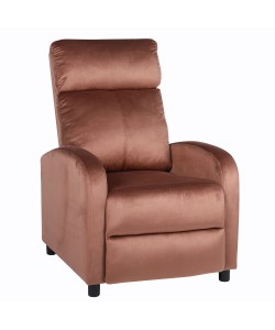 Πολυθρόνα Ανακλινόμενη ArteLibre TUREIS Καφέ Βελούδο 68x86x99cm