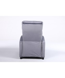 Πολυθρόνα Ανακλινόμενη ArteLibre TUREIS Γκρι Βελούδο 68x86x99cm