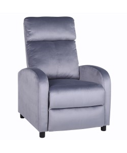 Πολυθρόνα Ανακλινόμενη ArteLibre TUREIS Γκρι Βελούδο 68x86x99cm