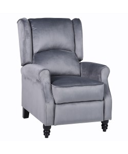 Πολυθρόνα Ανακλινόμενη ArteLibre MARKEB Γκρι Βελούδο 72x84x97cm