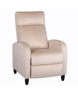 Πολυθρόνα Ανακλινόμενη ArteLibre ATRIA Εκρού Βελούδο 67.5x90x104cm