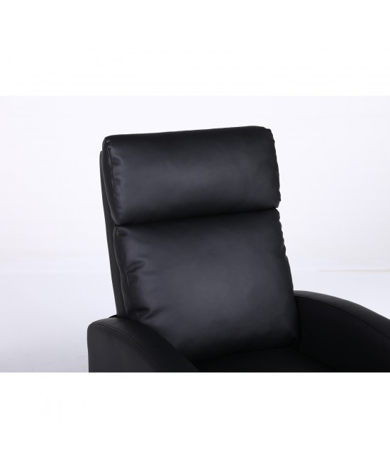 Πολυθρόνα Ανακλινόμενη ArteLibre ATRIA Μαύρο PU 67.5x90x104cm