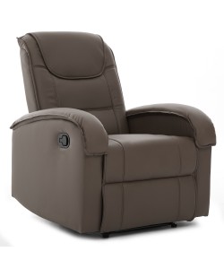 Πολυθρόνα Ανακλινόμενη ArteLibre CELAENO Καφέ PU 80x96x97cm
