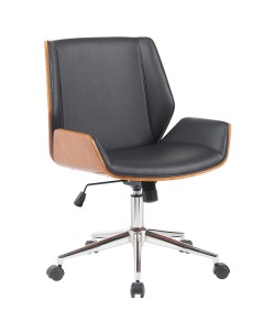 Καρέκλα Γραφείου ArteLibre ZAREK Μαύρο/Καφέ Ξύλο/PU/Αλουμίνιο 61x66.5x88.5-98m