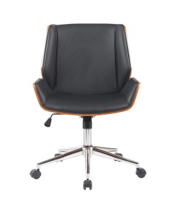 Καρέκλα Γραφείου ArteLibre ZAREK Μαύρο/Καφέ Ξύλο/PU/Αλουμίνιο 61x66.5x88.5-98m